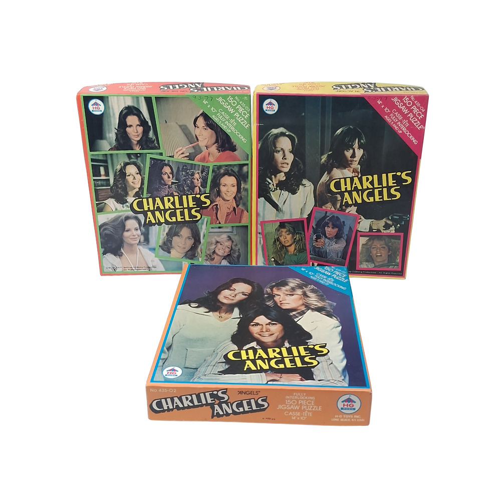 HG Toys Charlie’s Angels Puzzle Box Lot Of 3 Vintage 1977 Boxes Only